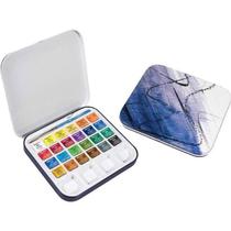 Aquarela pastilhas d&r aquafine lata 24 cores