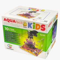 Aquário 10 Litros com Filtro, LED e Decoração AquaFácil Kids Acrílico