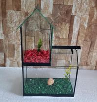Aquário Beteira Castelo II (versão maior) Para Peixe Betta decorado pedrinhas e planta artificial Aquário Beteira Castelo II (versão maior) Para Peixe Betta decorado pedrinhas e planta artificial