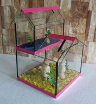 Aquario Beteira Castelo IV Tamanho Dobrado Peixe Betta Decorado - MF Aquario Beteira Castelo IV Tamanho Dobrado Peixe Betta Decorado - MF