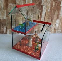 Aquario Beteira Castelo IV Tamanho Dobrado Peixe Betta Decorado