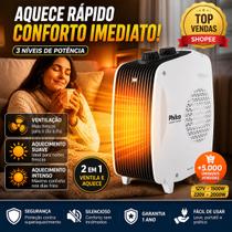 Aquecedor 1500W Philco Paq2000b 2 Em 1 Quente Frio Portátil P/ Inverno Verão Silencioso Quarto Casa Aquecedor 1500W Philco Paq2000b 2 Em 1 Quente Frio Portátil P/ Inverno Verão Silencioso Quarto Casa
