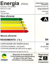 Aquecedor a Gás Aquakent 20L Cinza GLP - Sougas