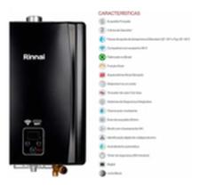 Aquecedor de Água a Gás Digital REU-E211 FEH (E21) 21 litros GN Preto