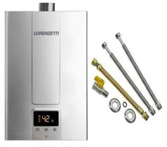 Aquecedor De Água A Gás Lorenzetti Lz 1600 De Inox Gn Com Kit Ligação