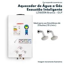 Aquecedor de Água a Gás LZ 1600N GLP Branco Exaustão Natural 15 Litros por Minuto Lorenzetti Gás Liquefeito de Petróleo