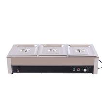 Aquecedor de Alimentos DYNAMI 110V 1500W com 3 Cubas em Aço Inoxidável