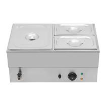 Aquecedor de Alimentos DYNAMI 1500W 110V com 3 Compartimentos em Aço Inoxidável