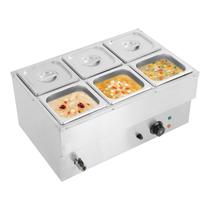 Aquecedor de Alimentos DYNAMI 6 Cubas 110V 1500W Aço Inoxidável