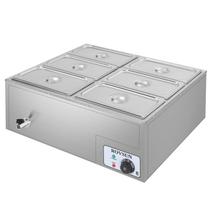 Aquecedor de alimentos ROVSUN 42.3QT 1200W elétrico de 6 panelas e 6,9 L Bain Marie