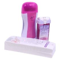 Aquecedor de cera Roll On + 1 Wax + 100 bandas para depilação
