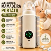 Aquecedor de Mamadeira Portátil Recarregável USB com Controle de Temperatura Display Digital Aquecedor de Mamadeira Portátil Recarregável USB com Controle de Temperatura Display Digital