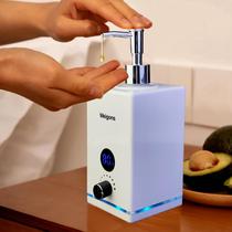 Aquecedor de óleo Meigons para massagem com 2 dispensadores de garrafas de óleo branco Aquecedor de óleo Meigons para massagem com 2 dispensadores de garrafas de óleo branco