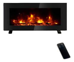 Aquecedor Eletrico Controle Lareira Virtual Chama 98x46x20cm