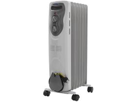 Aquecedor Elétrico Doméstico A Óleo Premium Três Temperaturas 1500W Modelo AO-01 Branco E Cinza Ventisol