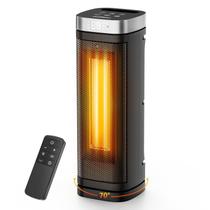 Aquecedor Elétrico POWSAF 17" 1500W Cerâmico com Controle Remoto e Timer