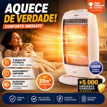 Aquecedor Halógeno Britânia 1200W AB1200 3 Níveis Oscilante Aquecimento Rápido Silencioso Casa