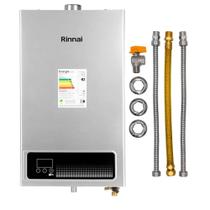 Aquecedor Rinnai 15 Litros E15 FEH Prata GN (Digital) + Conjunto Ligação 40Cm