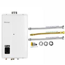 Aquecedor Rinnai 27 Litros E27 Feh GLP Branco (Digital) + Conjunto Ligação de 40cm
