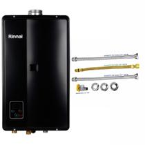 Aquecedor Rinnai 32,5 Litros E33 FEH GLP Preto (Digital) + Conjunto Ligação de 40cm