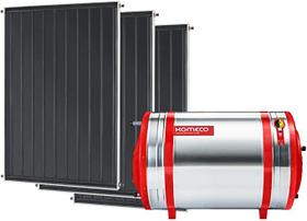 Aquecedor Solar Komeco 300 L Inox 316 alta pressão desnível c/ anôdo + 3 Coletores de 1m² MX