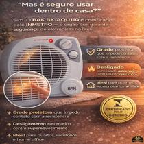 Aquecedor Termoventilador Bak 1500w Portátil 4 Níveis Termos
