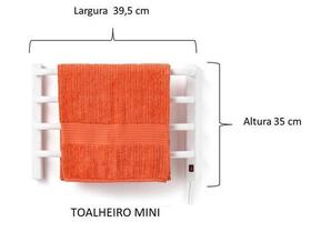 Aquecedor Toalhas Térmico Branco Mini Pequeno 110v Esquerdo