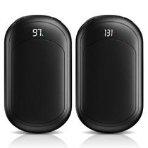 Aquecedores de mãos Fussion AI recarregáveis 6400mAh, pacote com 2 unidades - pretas