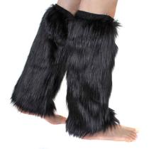 Aquecedores de pernas Barelove Faux Fur Soft Plush Black