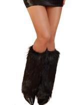 Aquecedores de pernas felpudos RSLOVE, pele de inverno, botas fofas, punhos femininos Aquecedores de pernas felpudos RSLOVE, pele de inverno, botas fofas, punhos femininos