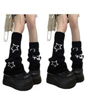 Aquecedores de pernas heyheyshine heyheyshine Y2k Star Skull Print Aquecedores de pernas heyheyshine heyheyshine Y2k Star Skull Print
