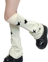 Aquecedores de pernas WODECASA Kawaii tricotados com mangas largas para meninas