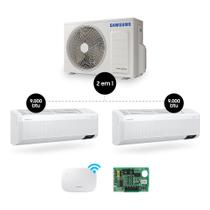 Ar Condicionado BiSplit Samsung WindFree 18.000 BTUs Hi Wall 2x9.000 Quente e Frio com WiFi.