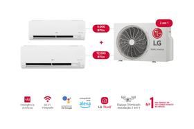 Ar-Condicionado LG AI Dual Inverter Voice Bi-Split Frio (Evaporadoras 9.000+12.000 BTU) 220V