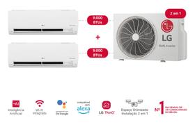 Ar-Condicionado LG AI Dual Inverter Voice Bi-Split Frio (Evaporadoras 9.000+9.000 BTU) 220V