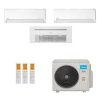 Ar-Condicionado Multi Split Inverter Midea 27.000 (2x Evap HW 9.000 + 1x Evap Cassete 1 Via 12.000) Quente/Frio 220V