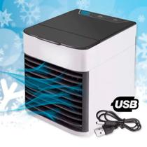 Ar condicionado portátil mini USB com ventilador e luz LED para uso pessoal