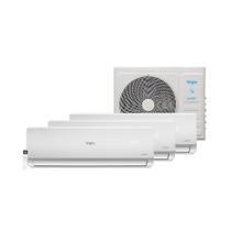 Ar Condicionado Tri Split Hi Wall Inverter Elgin Plus 2x9000 e 12000 BTU/h Quente e Frio 45MTQE27C2CB 220 Volts