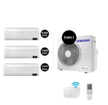 Ar Condicionado Tri-Split Samsung WindFree 24.000 BTUs (Hi Wall 2x9.000 e 12.000) Q/F WiFi