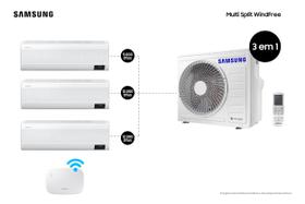 Ar Condicionado TriSplit Samsung WindFree 24.000 BTUs Hi Wall 3x12.000 Quente Frio com WiFi Ar Condicionado TriSplit Samsung WindFree 24.000 BTUs Hi Wall 3x12.000 Quente Frio com WiFi