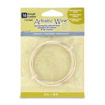 Arame artístico Craft Wire, calibre 16, banhado a prata, 3 m