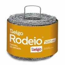 Arame Farpado Rodeio Belgo 500 Metros Zincado 1,60mm Para Cerca 350kgf