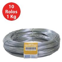 Arame Liso Galvanizado N18 Morlan c/ 10 Rolos de 1Kg