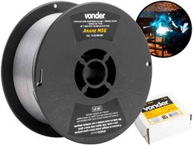 Arame Metal Autoprotegido Para Solda Mig 0,8mm Sem Gás Carretel Plástico Rolo 1kg Vonder
