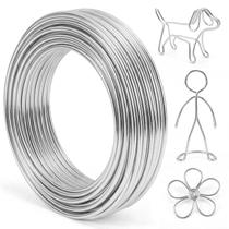 Arame para artesanato VICROIC de alumínio 3 mm 10 m prateado maleável Arame para artesanato VICROIC de alumínio 3 mm 10 m prateado maleável