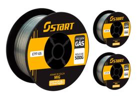 Arame Para Solda Mig Uso Sem Gás 0.8mm - Kit 3 Rolos De 1 Kg