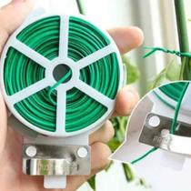 Arame Plastificado com Cortador 30M Jardinagem Embalagens