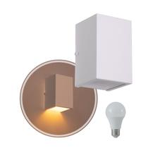 Arandela 1 Foco Média Alumínio Ext. Branca + LED A60 Br. Quente ST2769 Arandela 1 Foco Média Alumínio Ext. Branca + LED A60 Br. Quente ST2769