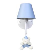 Arandela 1 Lâmpada Ursinho De Boné Azul Quarto Bebê Infantil Menino Arandela 1 Lâmpada Ursinho De Boné Azul Quarto Bebê Infantil Menino