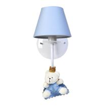 Arandela 1 Lâmpada Ursinho Príncipe Azul Quarto Bebê Infantil Menino Arandela 1 Lâmpada Ursinho Príncipe Azul Quarto Bebê Infantil Menino